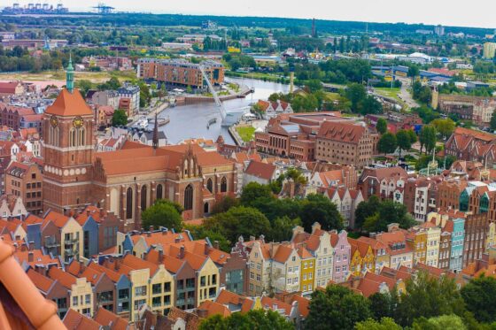 Aussicht von der Marienkirche in Danzig
