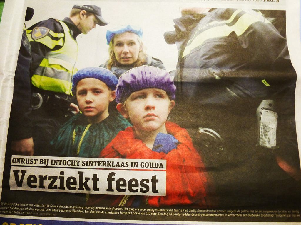 Artikel in der Metro über die Proteste beim Einzug von Sinterklaas 2014