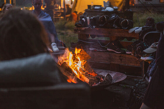 Lagerfeuer beim Packrafting