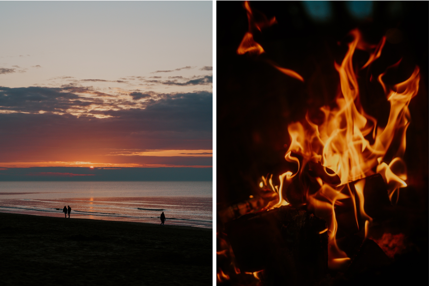 Winter in Haarlem Tag am Meer mit Aufwärmen am Feuer