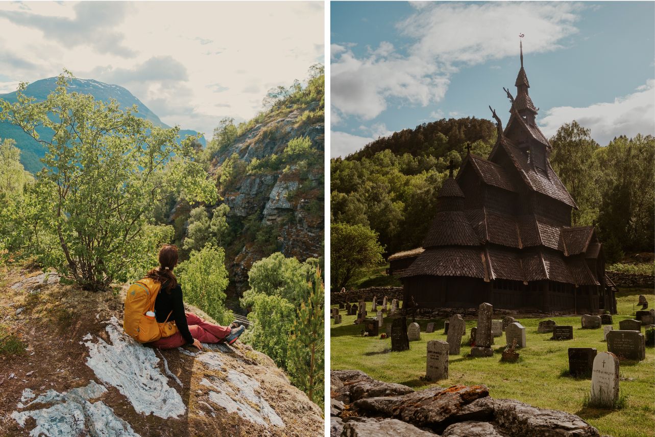 Stabkirche in Borgund Norwegen Wanderung